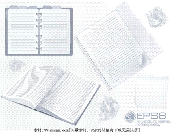 空白記事筆記本設(shè)計(jì)矢量素材