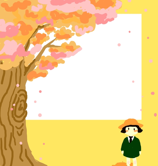 櫻花邊框可愛日式免摳
