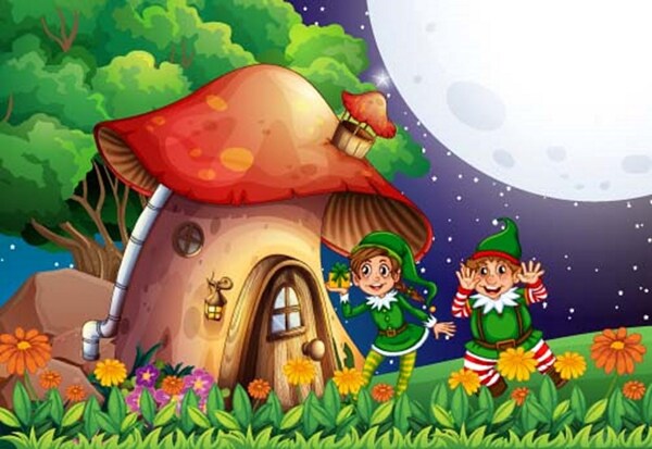 幻想童話世界卡通矢量