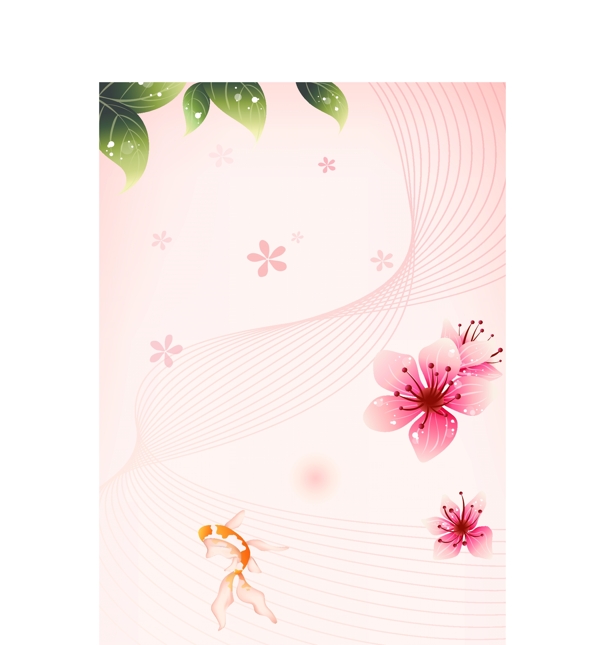 粉色系花朵藤蔓曲線背景