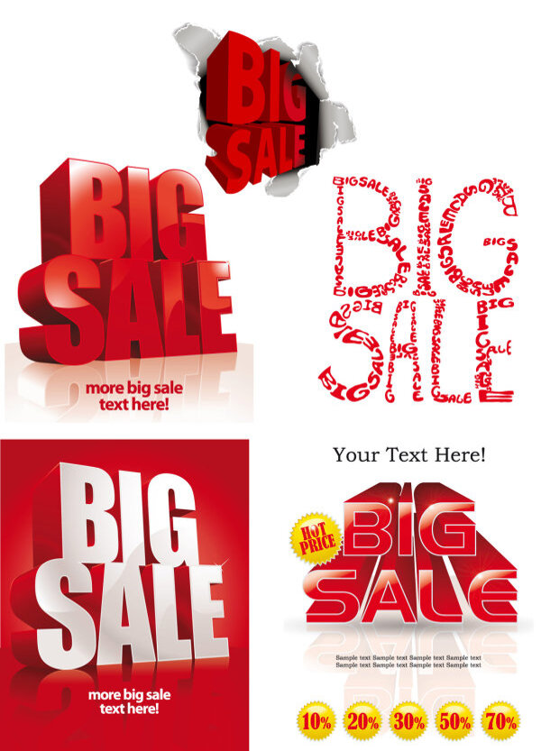 BIGSALE藝術字E矢量素材