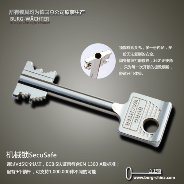 百衛(wèi)特保險箱鑰匙