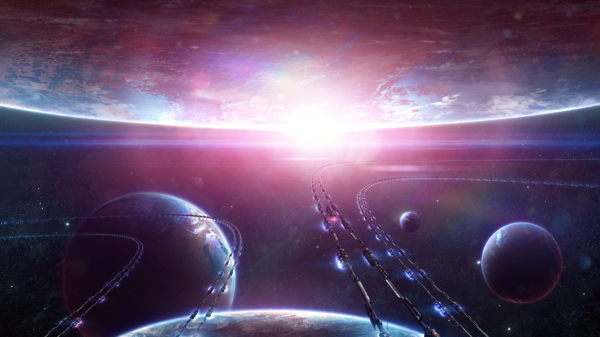 宇宙行星唯美星空背景