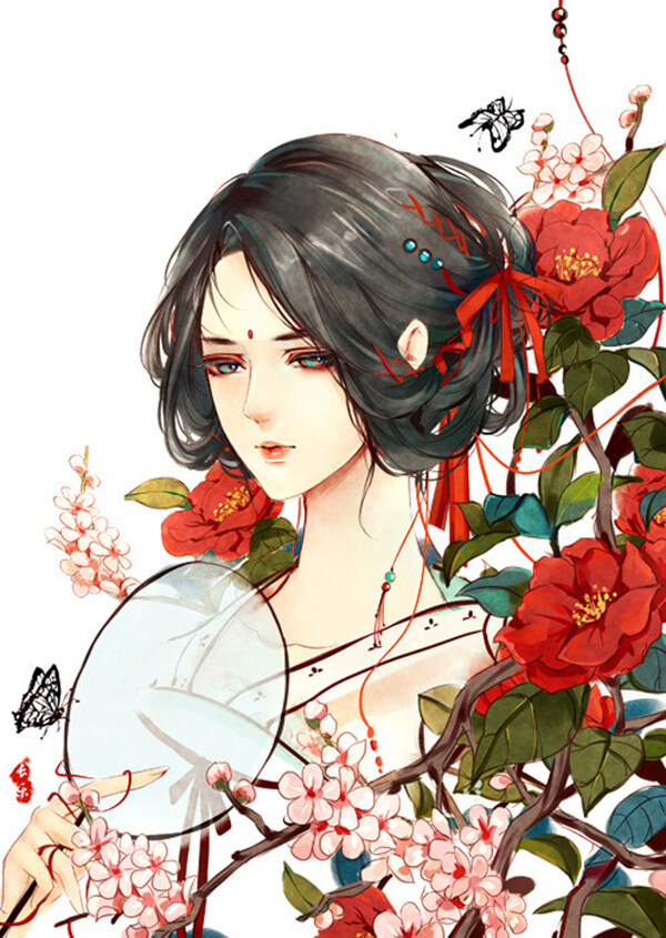 插畫古風(fēng)女子