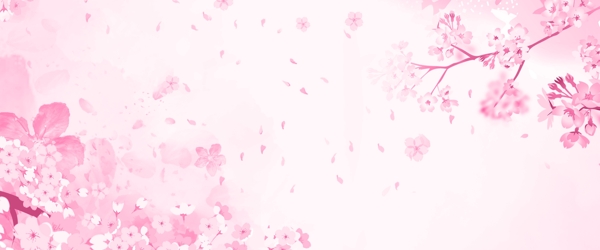 唯美浪漫樱花节粉色背景
