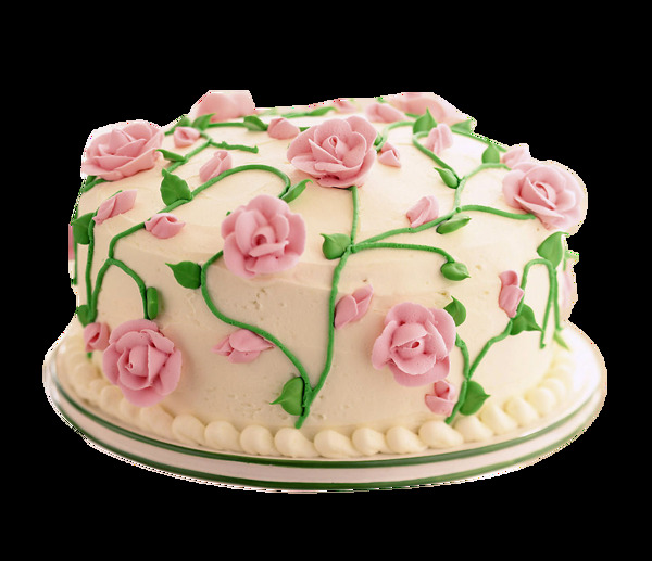 粉色花朵蛋糕素材