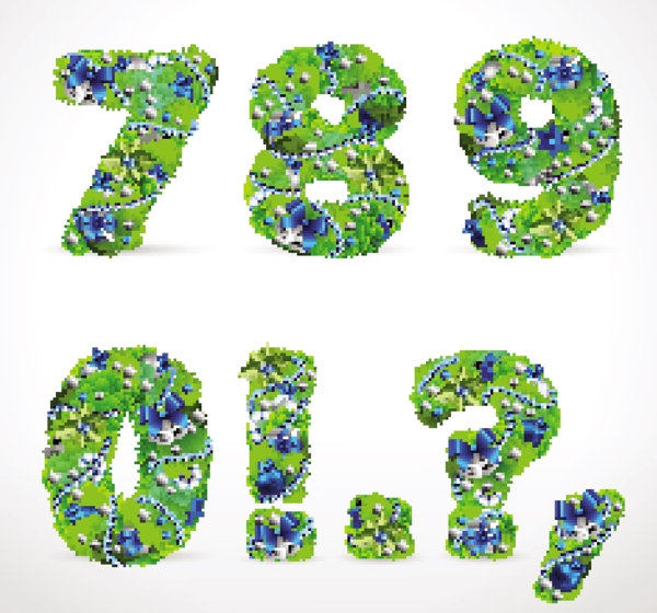 創(chuàng)意的圣誕樹(shù)字母及數(shù)字矢量集33
