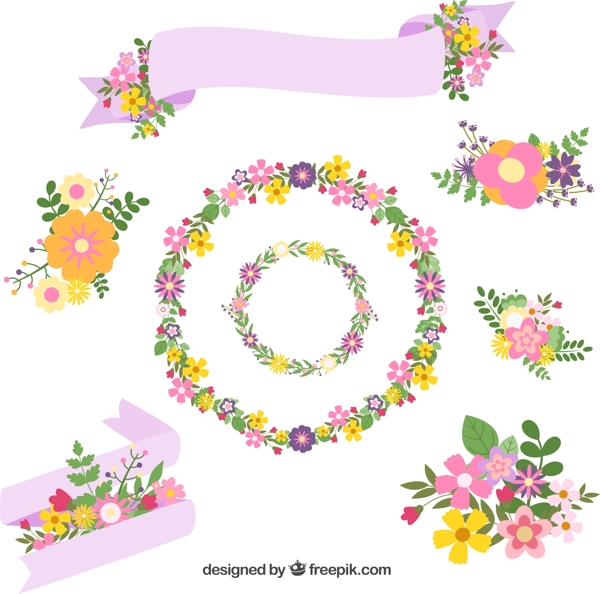 花束與絲帶圖片