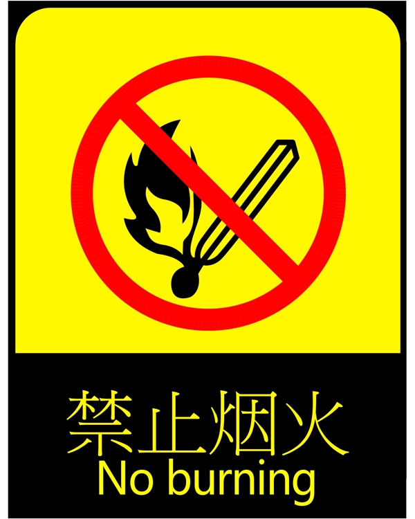 安全警示牌禁止烟火