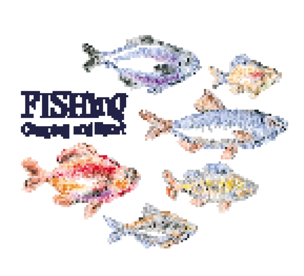 水彩插畫魚圖片