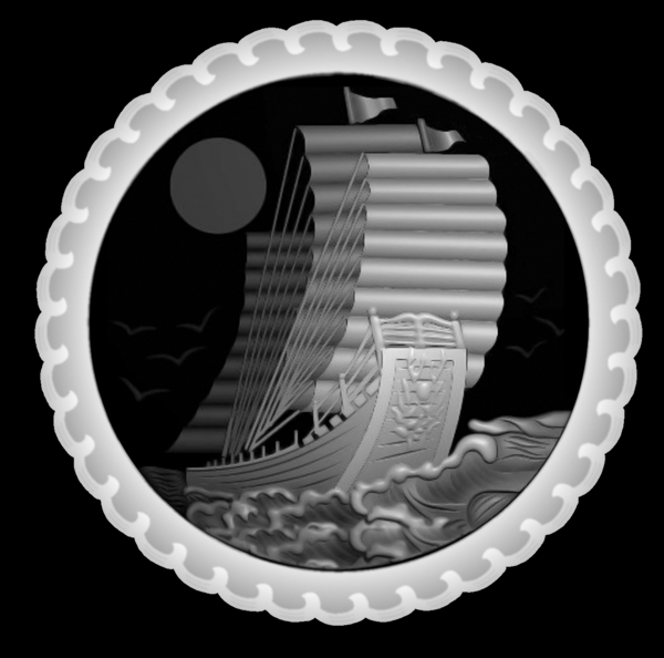 一帆風順精雕圖灰度圖圖片