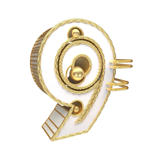 金色倒計(jì)時(shí)數(shù)字9可商用