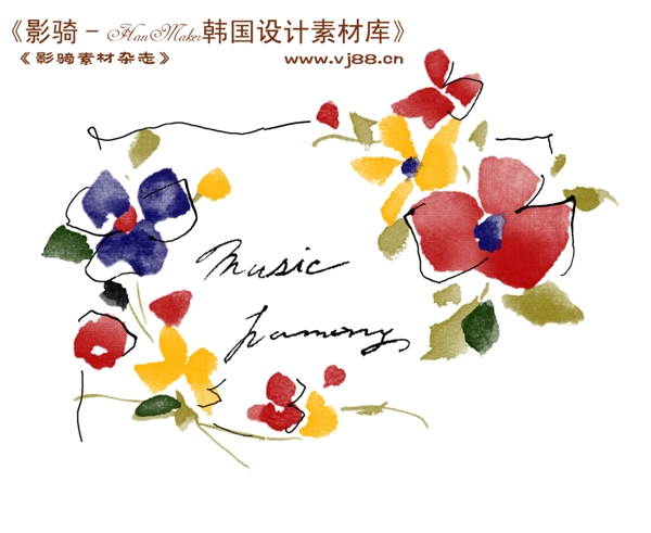 花紋花朵裝飾修飾HanMaker韓國設計素材庫