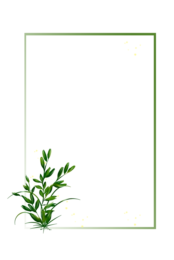 绿色植物边框手绘边框