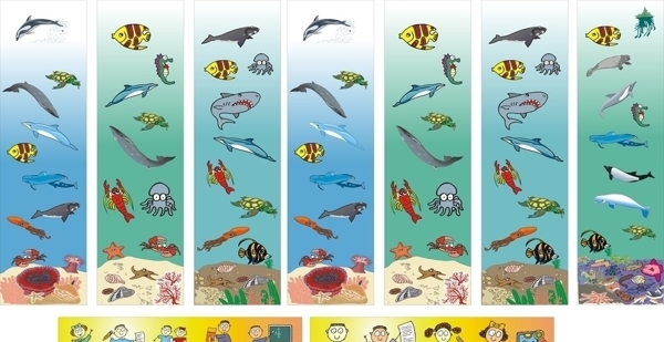 卡通海底动物世界图片