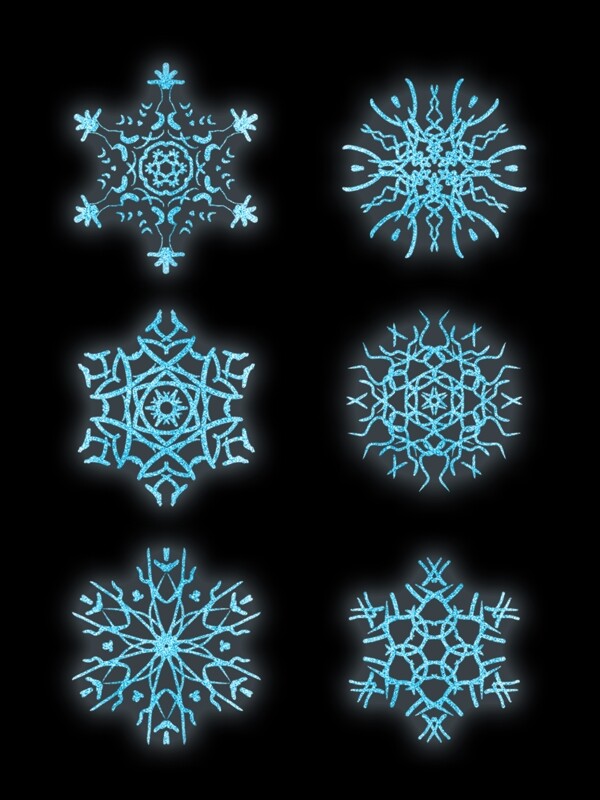 圣诞冬季冰雪雪花装饰图案元素