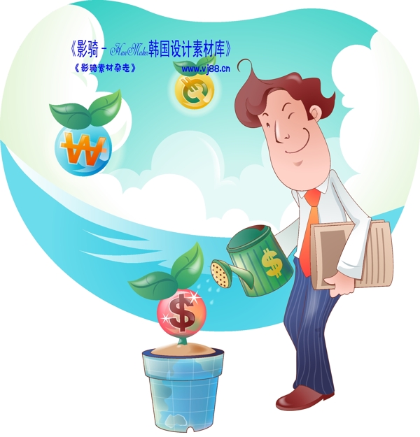 男性商業(yè)插畫商務(wù)矢量素材商務(wù)男性HanMaker韓國(guó)設(shè)計(jì)素材庫(kù)