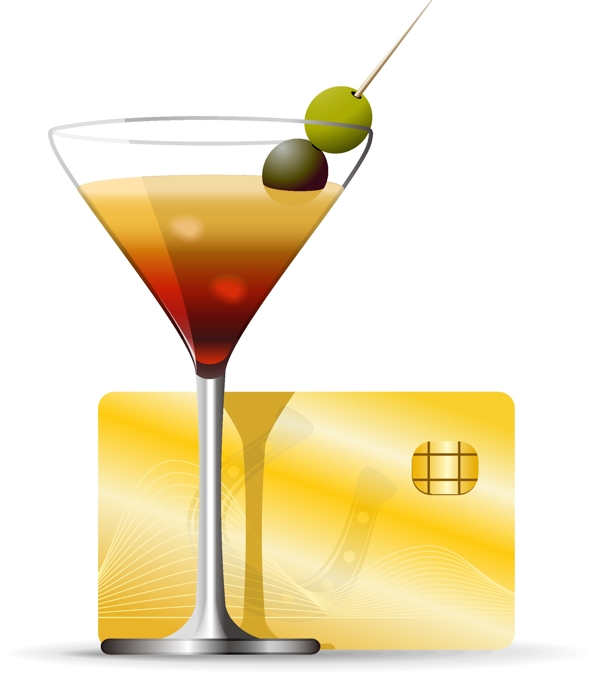 矢量金卡飲料元素
