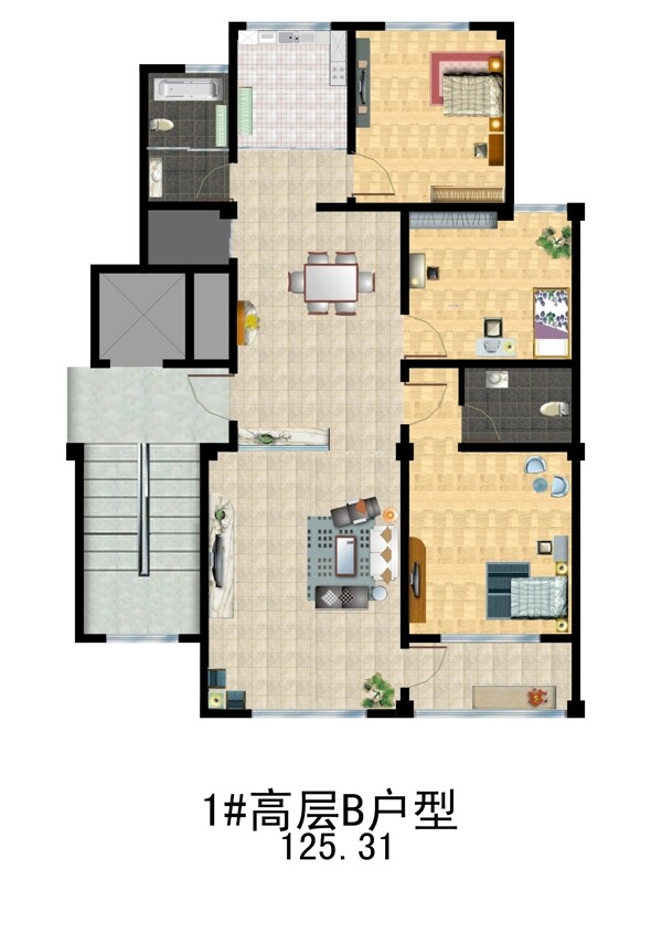 彩色戶型圖圖片