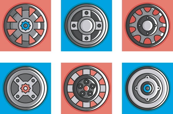 轮子汽车轮毂矢量素材