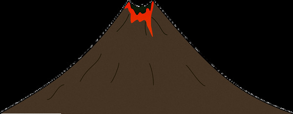 褐色手绘火山免抠png透明图层素材