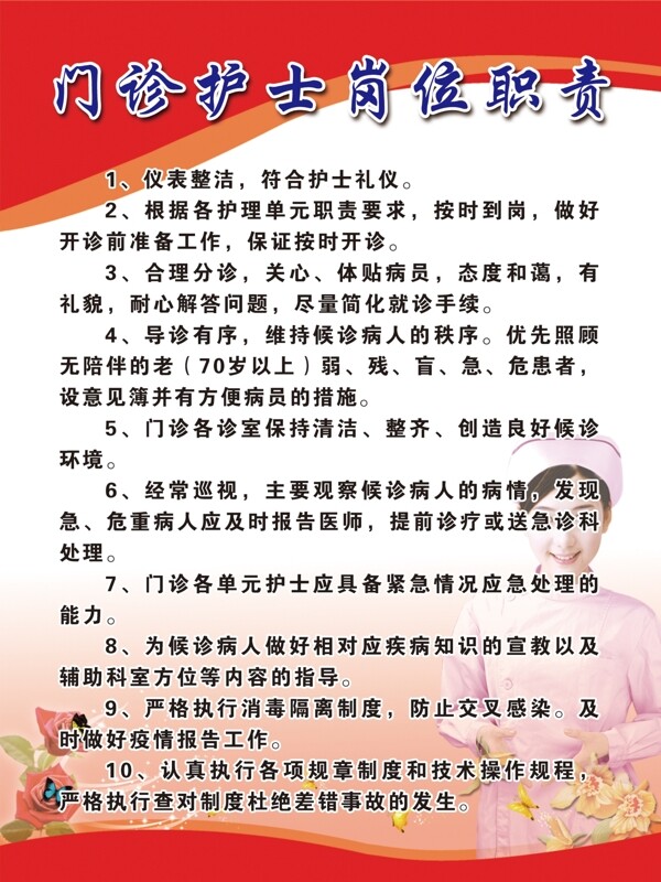 門診護(hù)士崗位職責(zé)