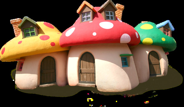 唯美童话蘑菇城堡图案素材