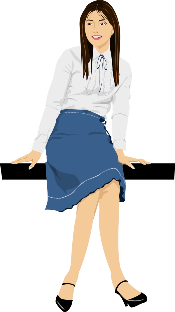 坐長(zhǎng)椅的女孩