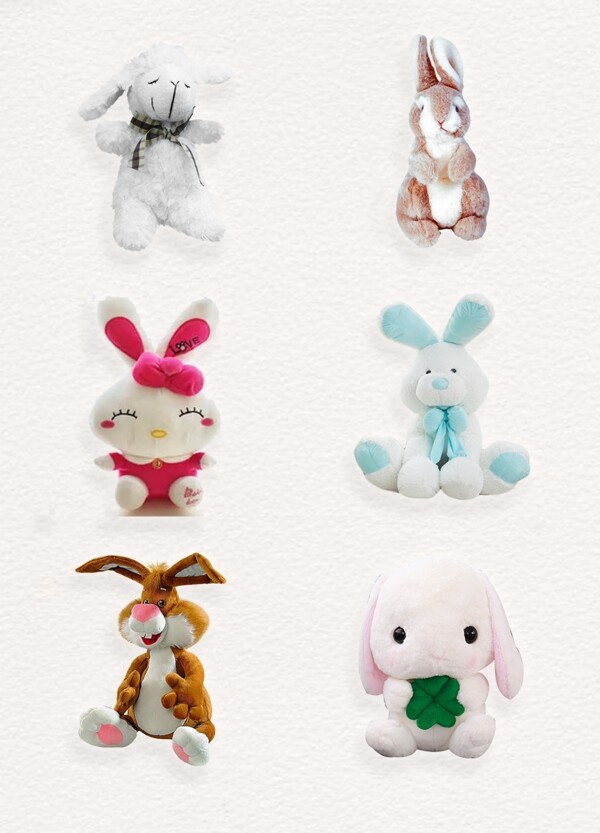 实物儿童玩具兔子玩偶png素材