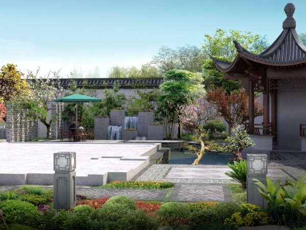 古建景觀效果圖圖片