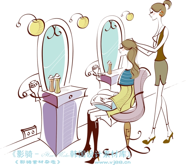 城市時尚生活矢量人物AI0175