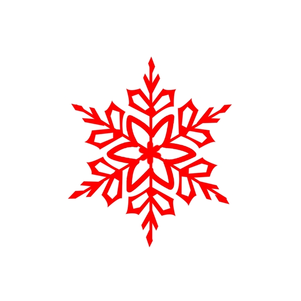 雪花圣诞节冬季飘雪红色雪花元素