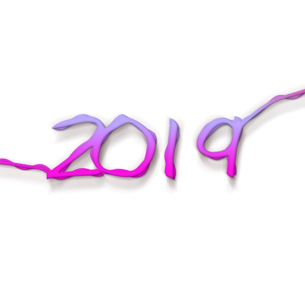 彩色漸變立體2019數(shù)字藝術(shù)字