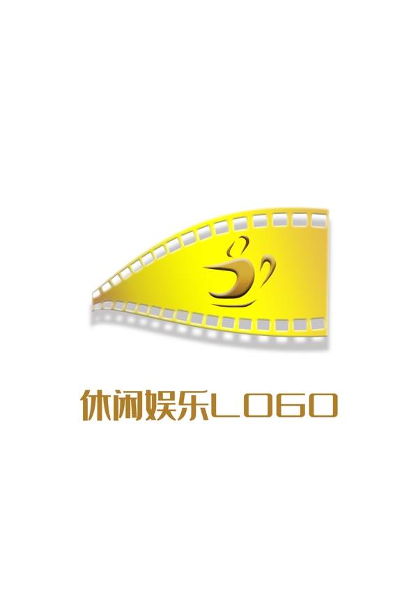 休闲娱乐电影院黄色简约录像带LOGO