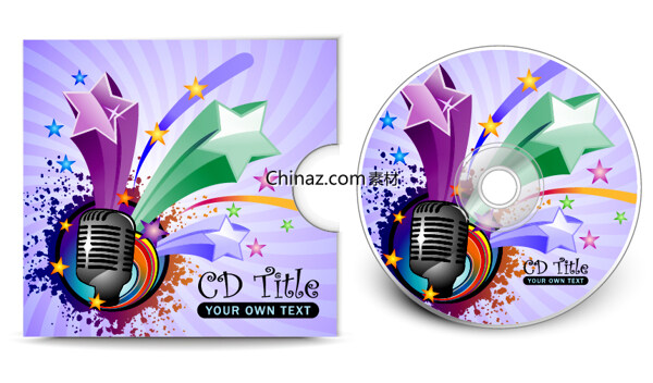麥克風(fēng)潮流CD封面矢量圖