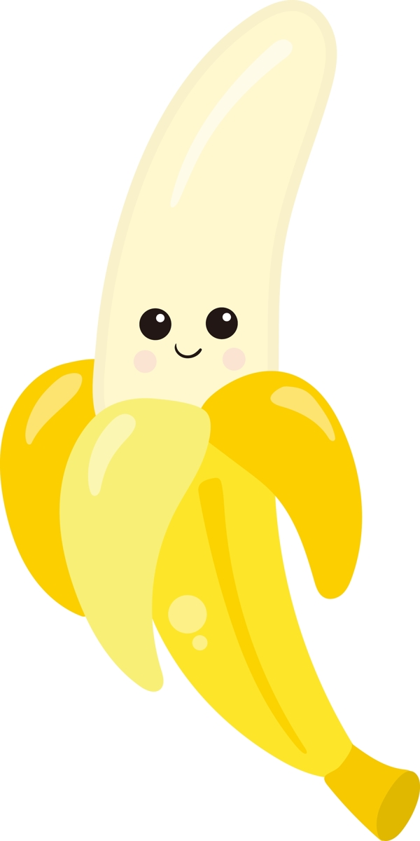 香蕉水果创意可爱卡通矢量素材