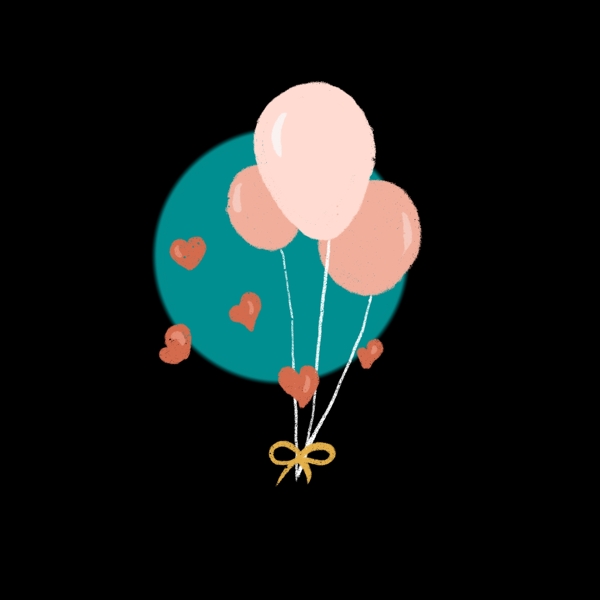 粉色气球插图