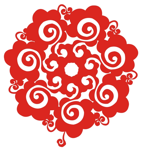 大紅剪紙花