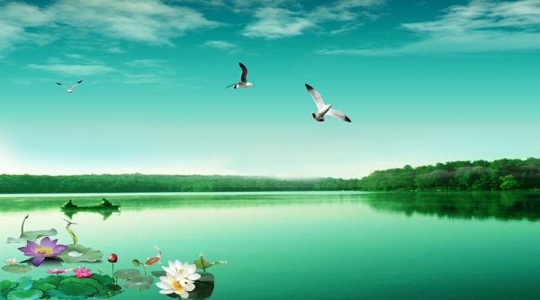 湖邊風(fēng)景圖片