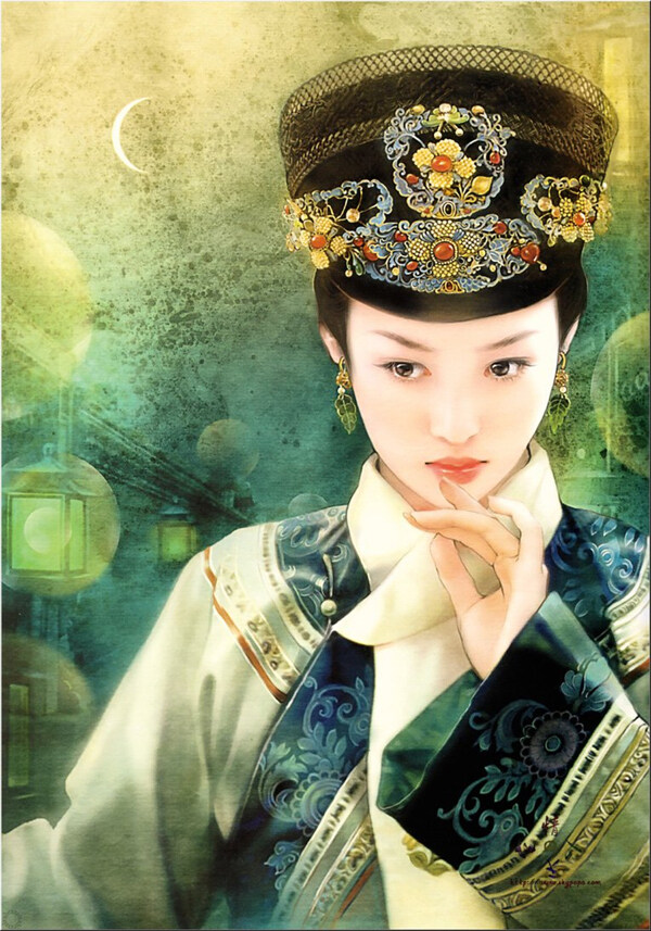 手繪古裝美女圖片