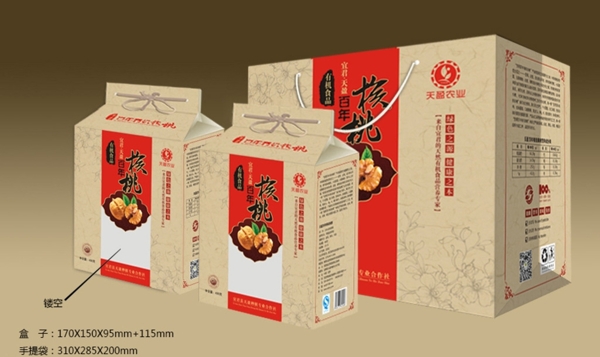 核桃包裝盒展開圖圖片