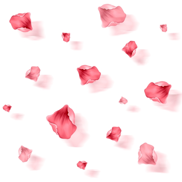 小清新免抠漂浮玫瑰花瓣元素
