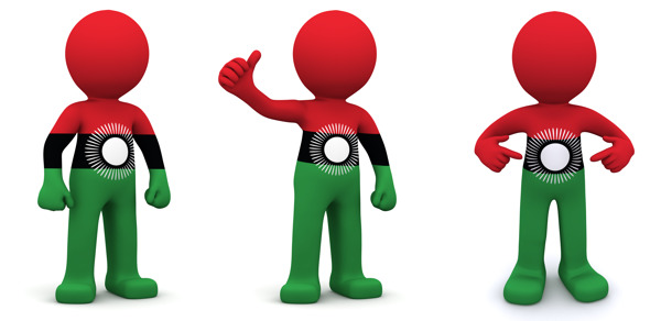 3D人物质感与马拉维国旗