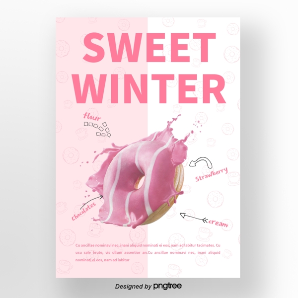 pinknetz的手工箭头冬季甜味食品海报