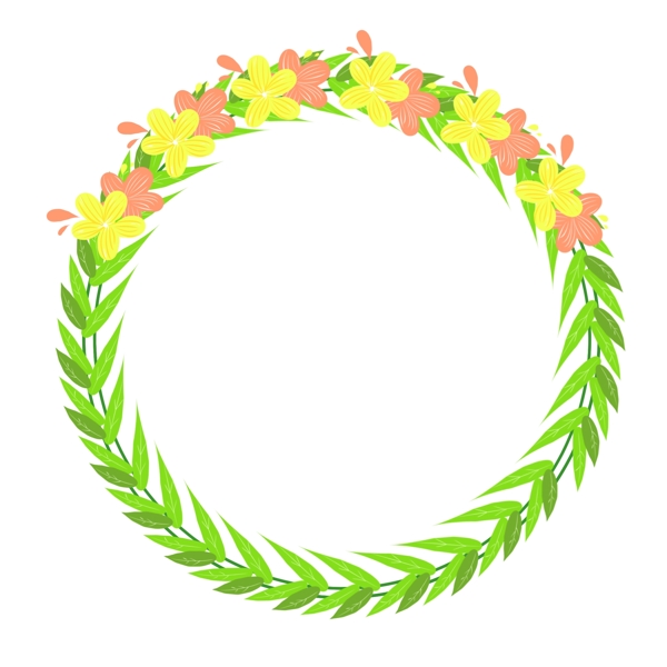 绿色植物圆形花环