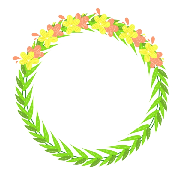 綠色植物圓形花環(huán)