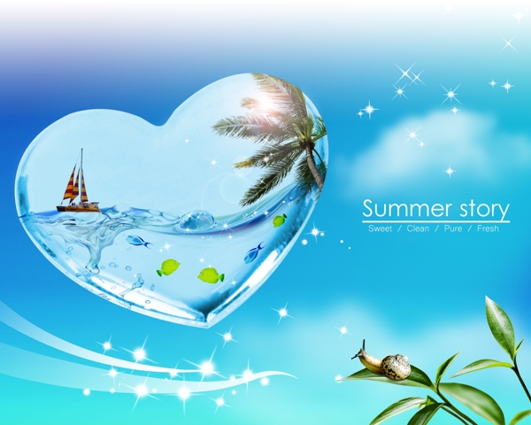 summerstory藍色風格模板圖片