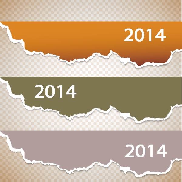 2014撕紙banner矢量素材