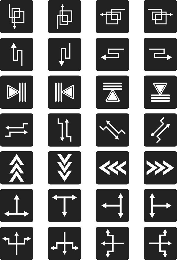 原創(chuàng)箭頭黑白簡(jiǎn)約icon