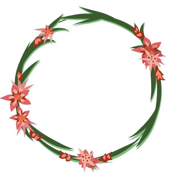 花朵装饰圆形花环